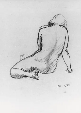 Martin Mayer, drawing, 1950, 45 x 31 cm